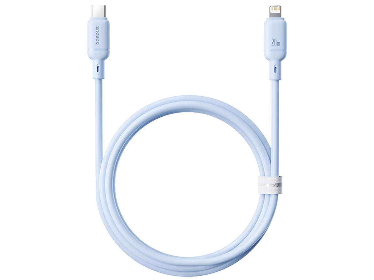كابل Baseus Silky Cable USB-C إلى Lightning 20W 1m أزرق | Baseus Silky Cable C-iP 20W 1m Blue