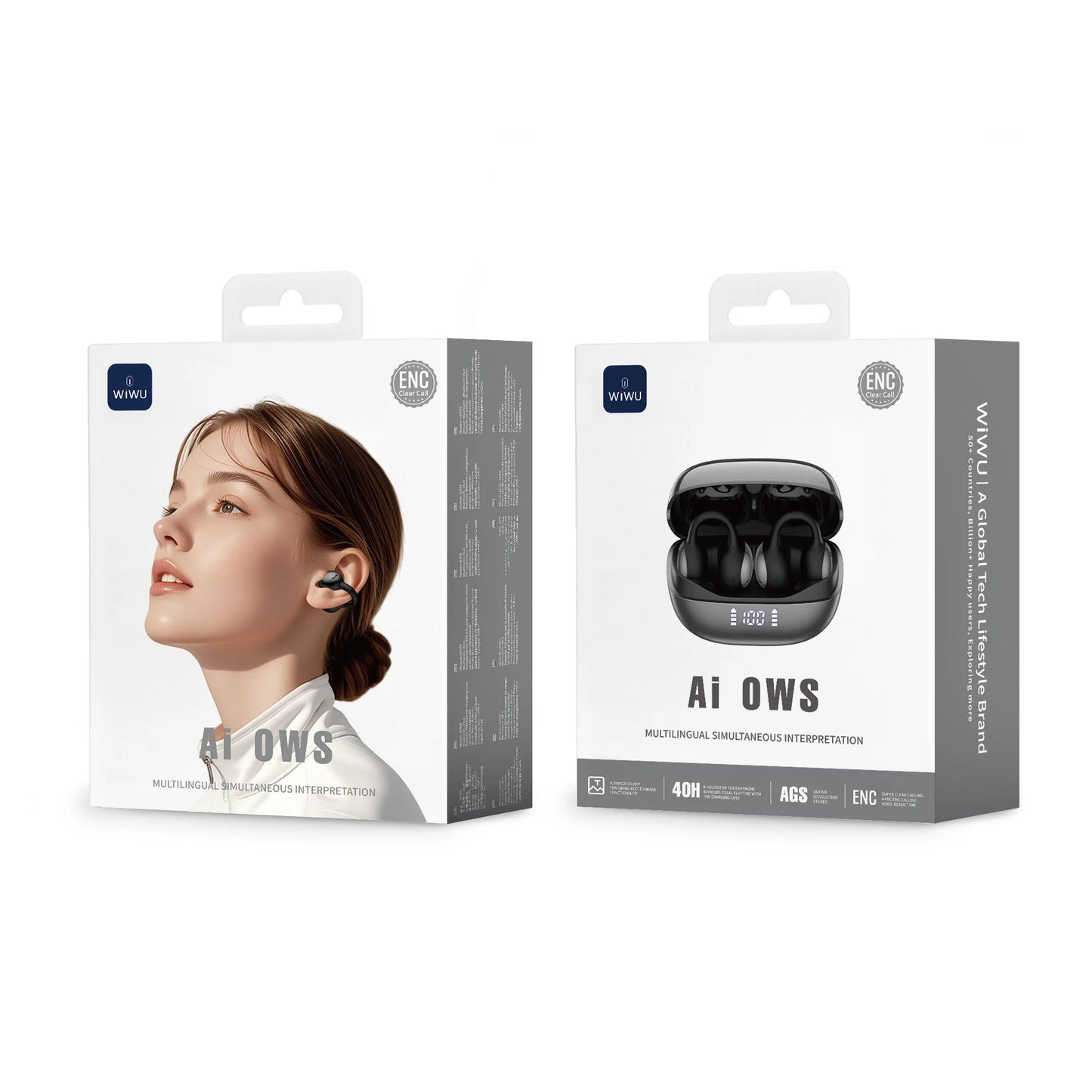 WiWU Ai302 Multilingual Real-time Translation Wireless Earbuds | سماعات WiWU Ai302 اللاسلكية بالترجمة الفورية