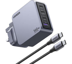 شاحن يوجرين نيكسود برو GaN 160 واط 4 منافذ شحن فائق السرعة | UGREEN Nexode Pro 160W 4-Port GaN Fast Charger