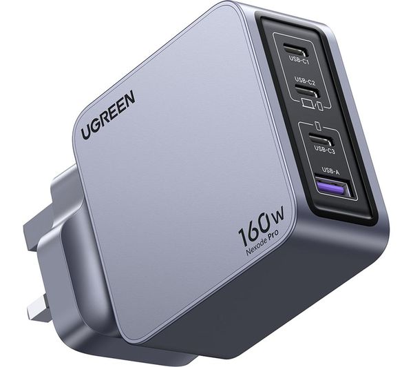 شاحن يوجرين نيكسود برو GaN 160 واط 4 منافذ شحن فائق السرعة | UGREEN Nexode Pro 160W 4-Port GaN Fast Charger