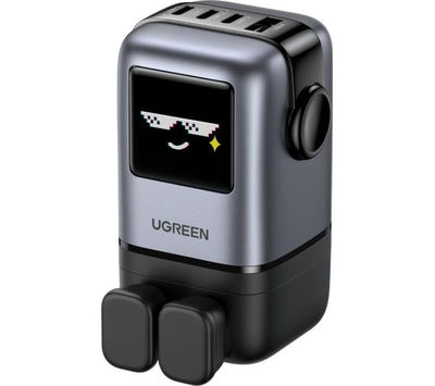 UGREEN USB-A+3×USB-C 100W Robot GaN Tech Fast Charger | شاحن يوجرين روبوت 100 واط 4 منافذ تقنية جان