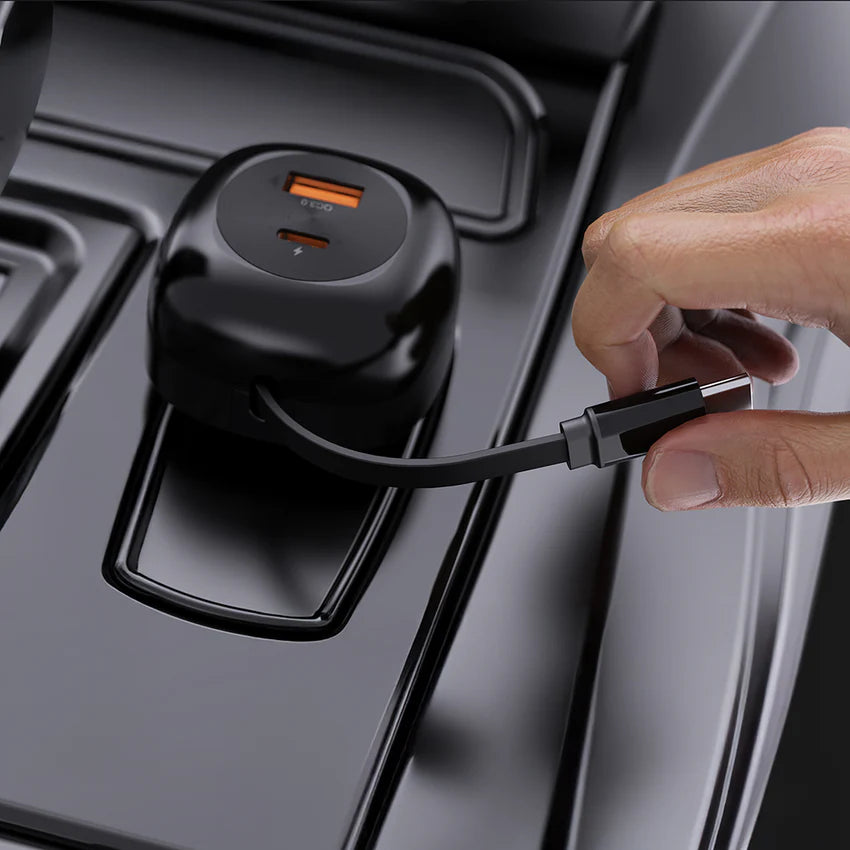 Lenyes CA59 60W PD Car Charger USB-C + USB-A - شاحن سيارة لينيس CA59 60 واط