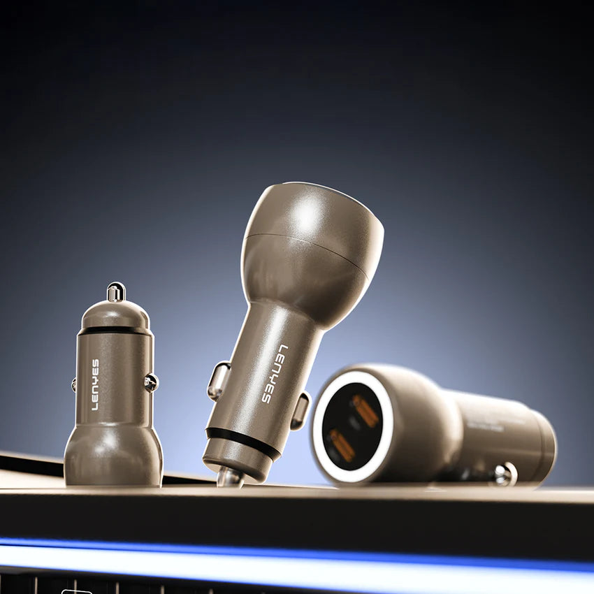 Lenyes CA65 Dual USB-C 60W PD Car Charger - شاحن سيارة لينيس CA65 ثنائي Type-C 60 واط