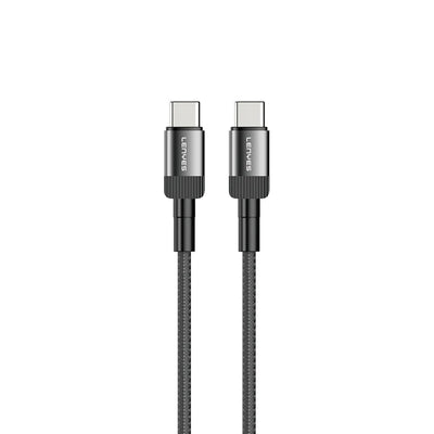 كابل شحن سريع Lenyes LC546 مضفر Type-C إلى Type-C 60W ألومنيوم 1 متر | Lenyes LC546 Braided Type-C to Type-C Fast Charging Cable 60W 1M