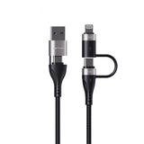 كيبل شحن Lenyes LC568 4 في 1 بقدرة 100 واط طول 1 متر شحن سريع لعدة أجهزة | Lenyes LC568 4-in-1 Charging Cable 100W 1m Fast Charge Multi-Device