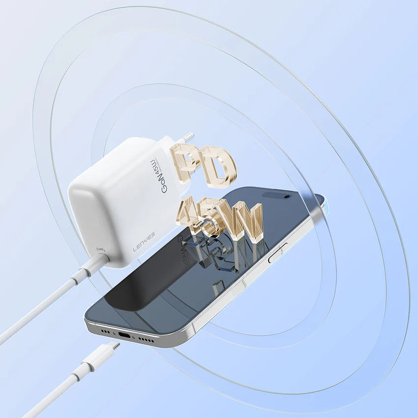 لينيس LCH94 | رأس شحن سريع GaN بقدرة 45 واط - Lenyes LCH94 | 45W GaN Type-C Fast Charger