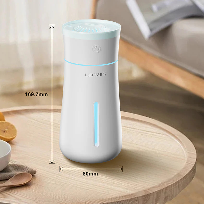 مرطب هواء صامت بتقنية النانو بإضاءة RGB شكل مزهرية Lenyes LHU03 270ml | Lenyes LHU03 Silent Nano Humidifier RGB Vase Design 270ml