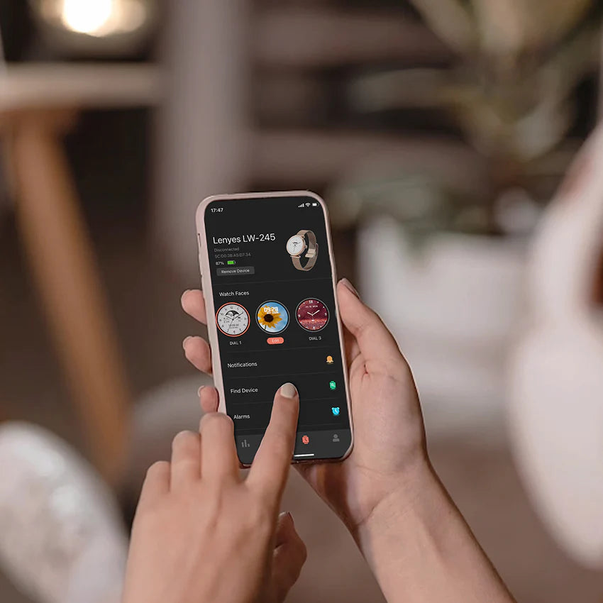 ساعة لينيس الذكية LW-245 شاشة AMOLED حزام ميلانو IP68 بلوتوث 5.2 | Lenyes LW-245 Smart Watch AMOLED Milano Band IP68 Bluetooth 5.2