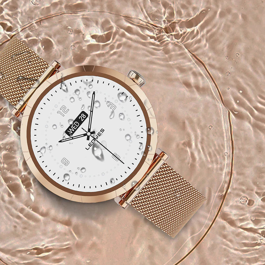 ساعة لينيس الذكية LW-245 شاشة AMOLED حزام ميلانو IP68 بلوتوث 5.2 | Lenyes LW-245 Smart Watch AMOLED Milano Band IP68 Bluetooth 5.2