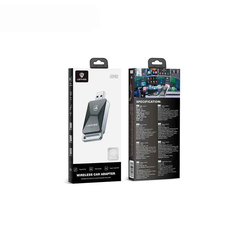 Lenyes LCP02 | محول سيارة لاسلكي بلوتوث 5.0 USB – Wireless Car Adapter