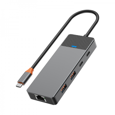 Hub-a USB-C ya WIWU Linker 9-di-1 de - Adaptora Hub-a USB-C ya Pirfonksiyonel a Linker 9-di-1 de