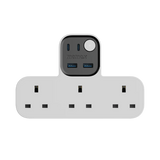 وصلة كهربائية موماكس جارج ورك فلو على شكل حرف T ب 3 منافذ AC ومنافذ يو اس بي | Momax Charge Work Flow T-Shaped Extension 3 Socket with USB