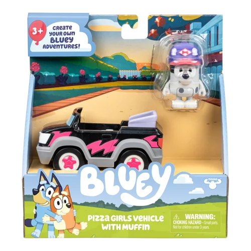 سيارة بيتزا بلووي مع مافن | Bluey Pizza Girls Car & Muffin