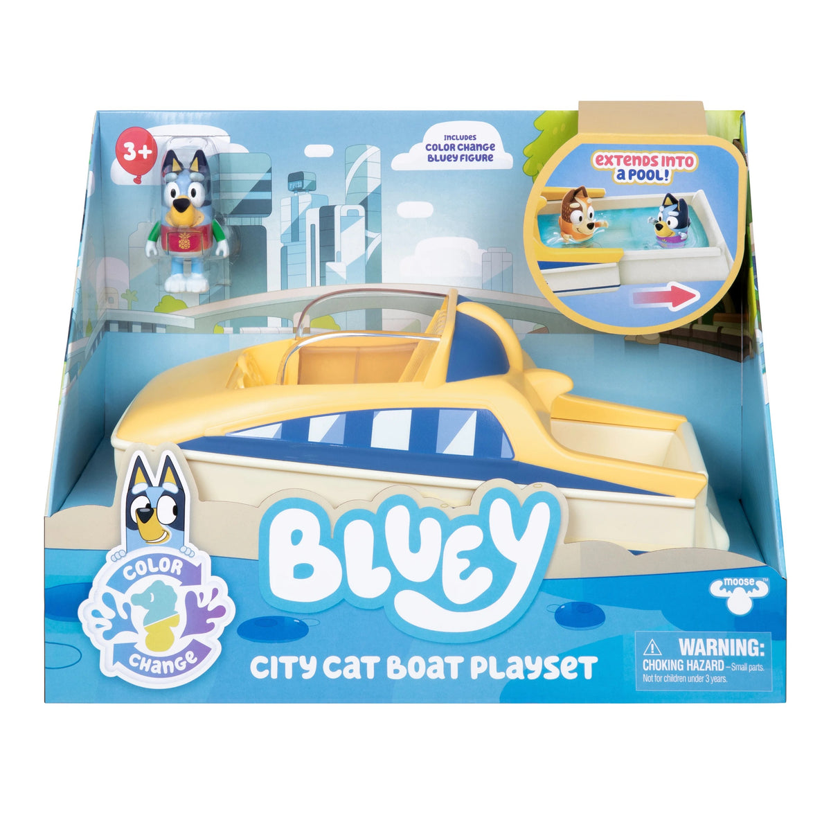 قارب بلووي مع شخصية متغيرة اللون | Bluey Color Change Motorboat