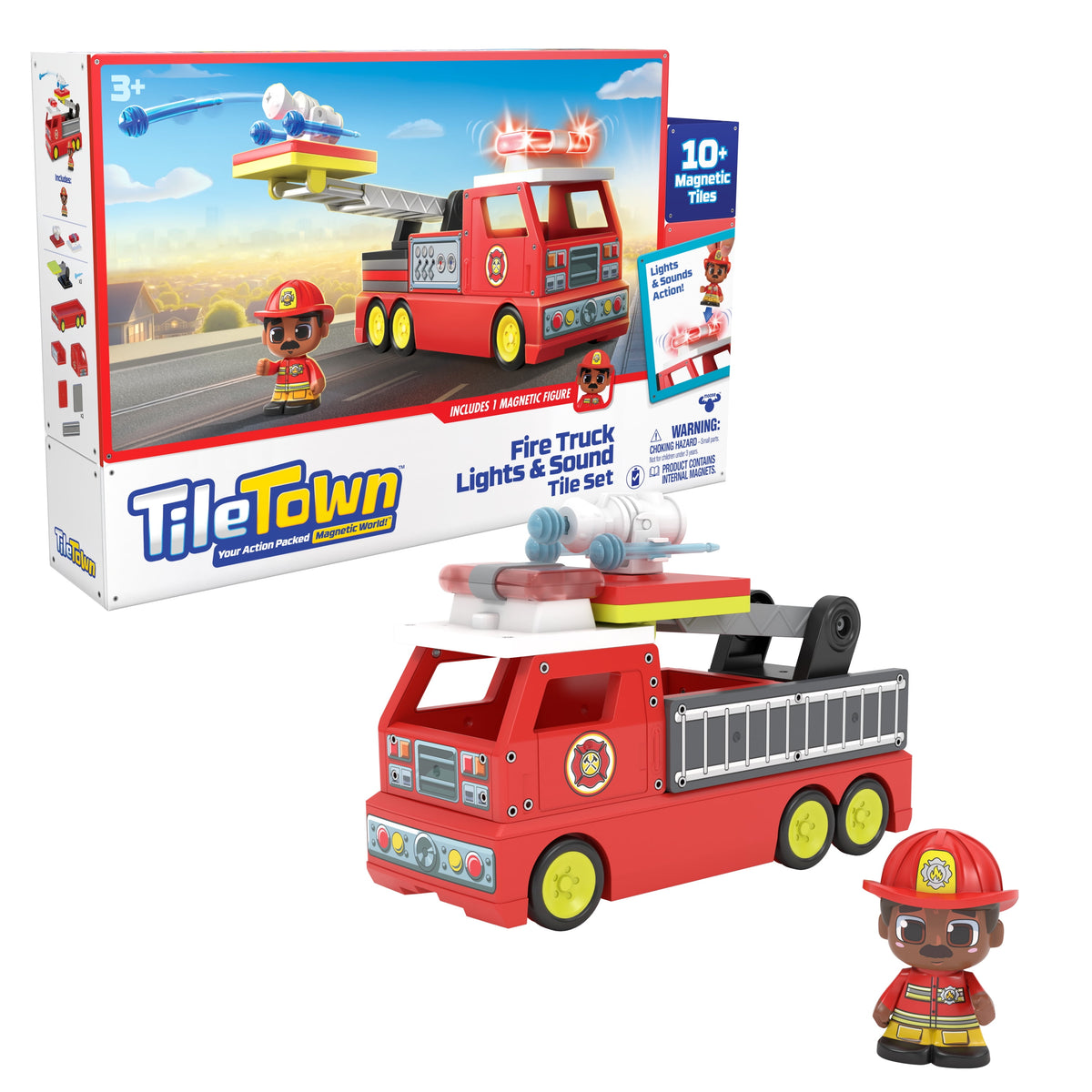 تايل تاون شاحنة إطفاء بالأضواء والأصوات | Tile Town Fire Truck Lights & Sounds