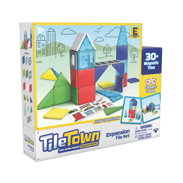 تايل تاون مجموعة بلاطات توسعة مغناطيسية | Tile Town Expansion Tile Set