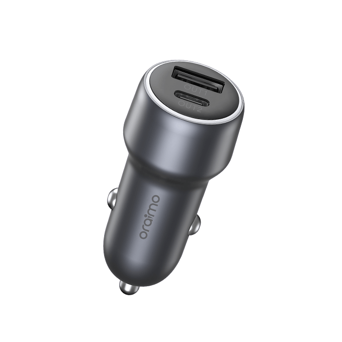 Oraimo OCC-73D Car Charger Dark Chrome - Front View