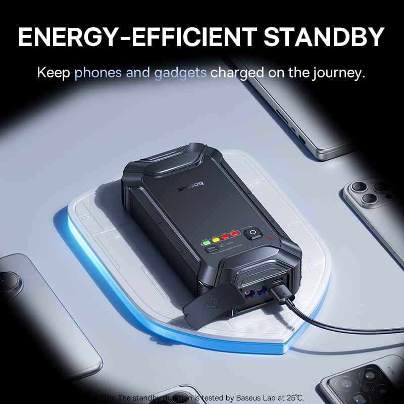 Baseus PrimeTrip VJ1 Jump Starter 12000mAh - جهاز تشغيل سيارة بيسوس برايم تريب VJ1 12000 مللي أمبير