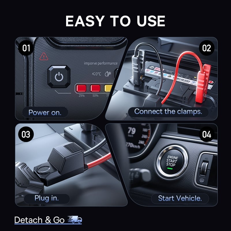 Baseus PrimeTrip VJ1 Jump Starter 12000mAh - جهاز تشغيل سيارة بيسوس برايم تريب VJ1 12000 مللي أمبير