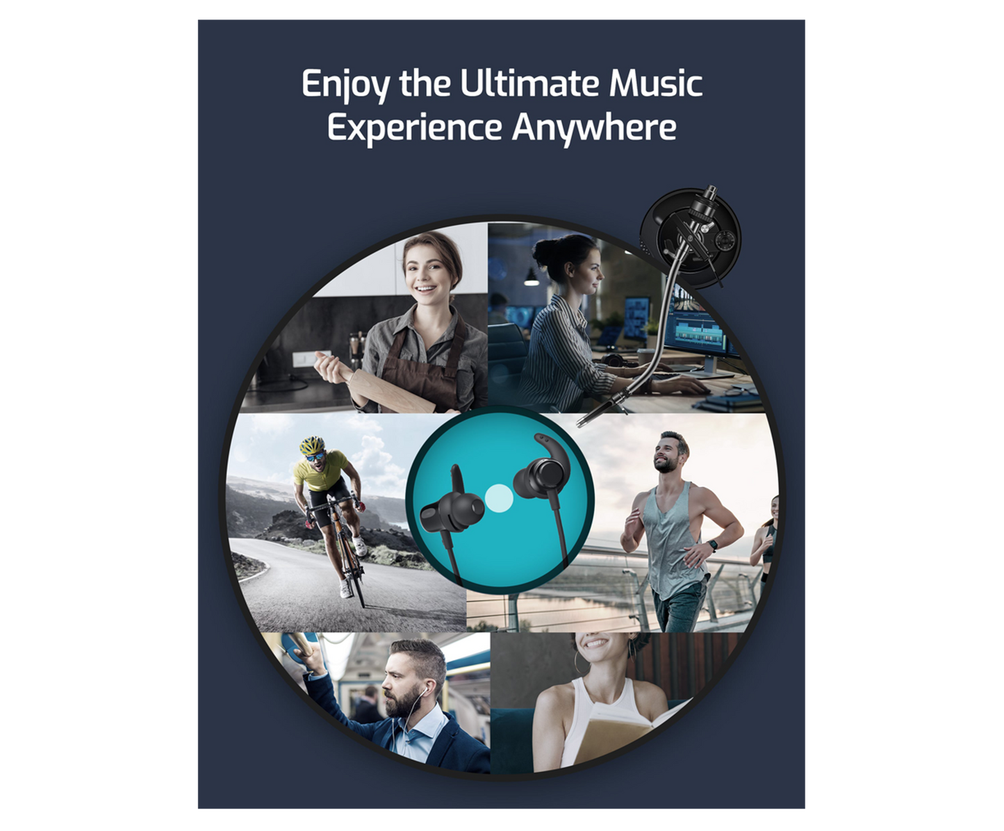 سماعات راف باور RP-BH1003 لاسلكية رياضية حول الرقبة مع خطاف | RAVPower RP-BH1003 Wireless In-Ear Neckband Sports Earphones with Hook