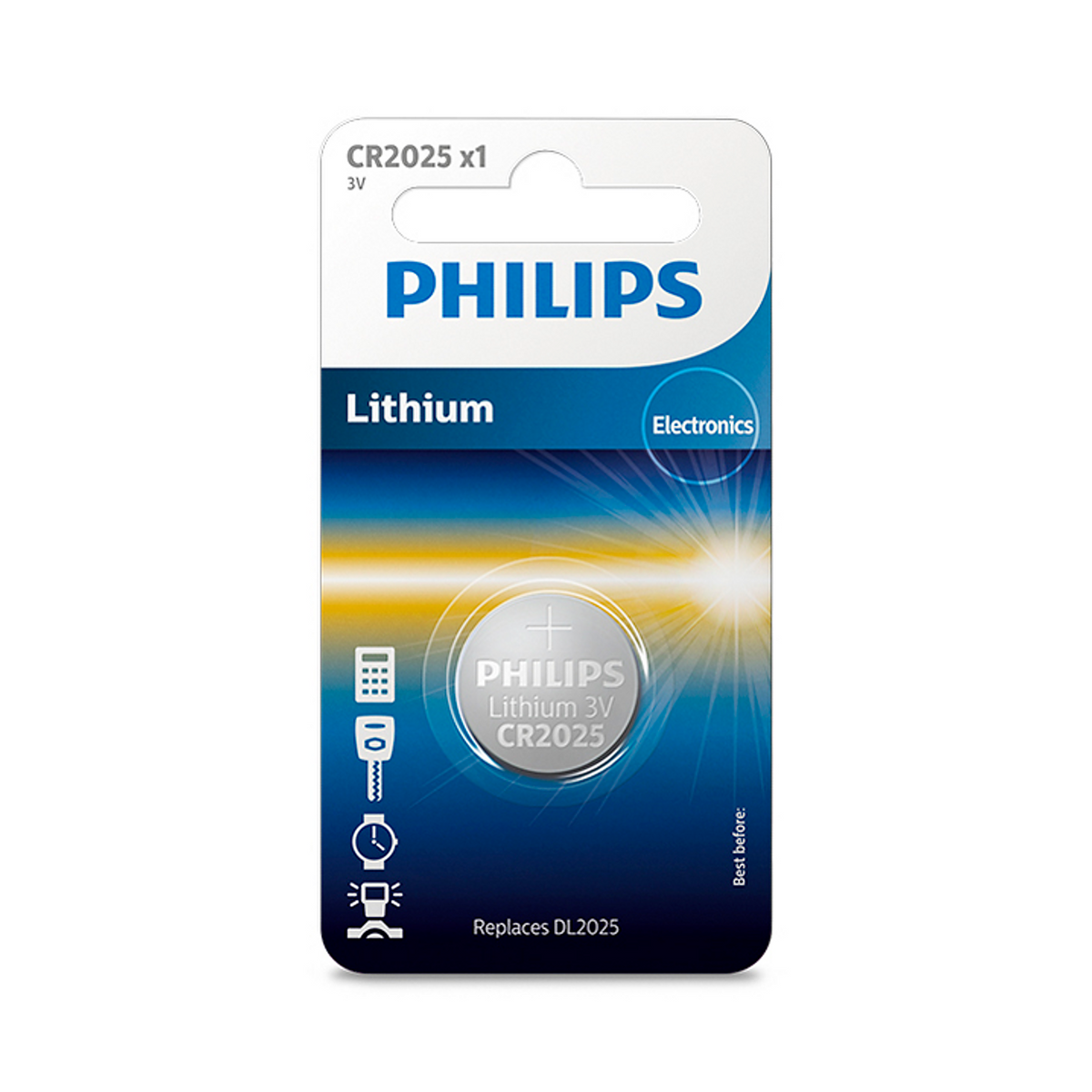 بطارية ليثيوم CR2025 3 فولت قطعة واحدة فيليبس CR2025L/40 | Philips CR2025L/40 CR2025 3V Lithium Coin Battery 1 Pack — CR2025L/40