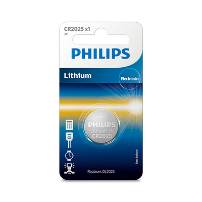 بطارية ليثيوم CR2025 3 فولت قطعة واحدة فيليبس CR2025L/40 | Philips CR2025L/40 CR2025 3V Lithium Coin Battery 1 Pack — CR2025L/40