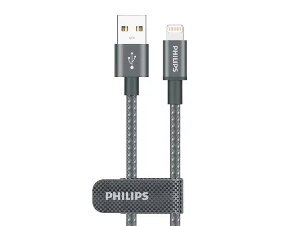 كابل شحن USB-A إلى Lightning حتى 3 أمبير 1 متر فيليبس DLC1030V/00 | Philips DLC1030V/00 USB-A to Lightning Charging Cable — DLC1030V/00