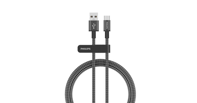 كابل شحن USB-A إلى USB-C حتى 3 أمبير 1 متر فيليبس DLC5030A/00 | Philips DLC5030A/00 USB-A to USB-C Charging Cable — DLC5030A/00