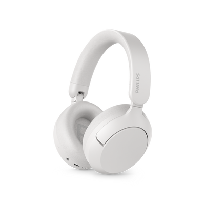 سماعة رأس لاسلكية بإلغاء ضوضاء تكيفي فيليبس TAH6000 | Philips TAH6000 Adaptive ANC Over-ear Headphones — أبيض