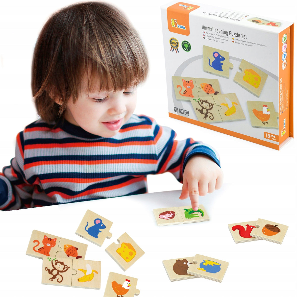 Viga Animal Feeding Puzzle Set