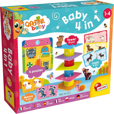 كاروتينا بيبي المزرعة 4 في 1 | Lisciani Carotina Baby 4-in-1 Farm Games