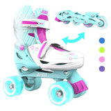 واي فلوشن حذاء تزلج نيون كومبو 2 في 1 مقاس US 3–6 فيروزي ووردي | Yvolution Neon Combo 2-in-1 Skates US Size 3–6 Teal/Pink