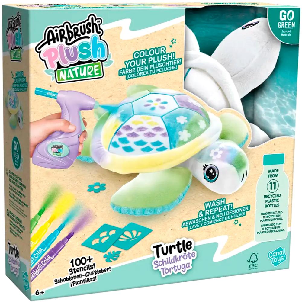 إيربرش بلاش سلحفاة نيتشر قابلة للتلوين | Airbrush Plush Nature Green Turtle