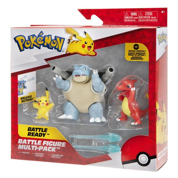 مجموعة بوكيمون بيكاتشو وتشارميليون وبلاستويز | Pokémon Battle Figure Pack Pikachu Charmeleon & Blastoise