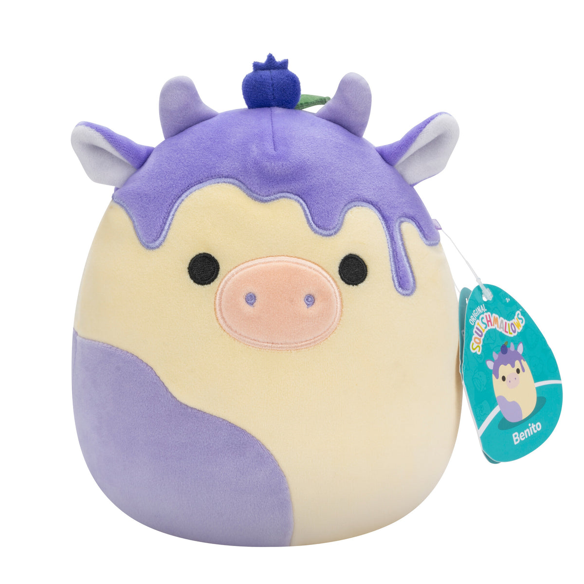 سكويشمالوز بينيتو بقرة التوت الأزرق 19 سم | Squishmallows Benito Blueberry Cow 7.5-Inch Plush