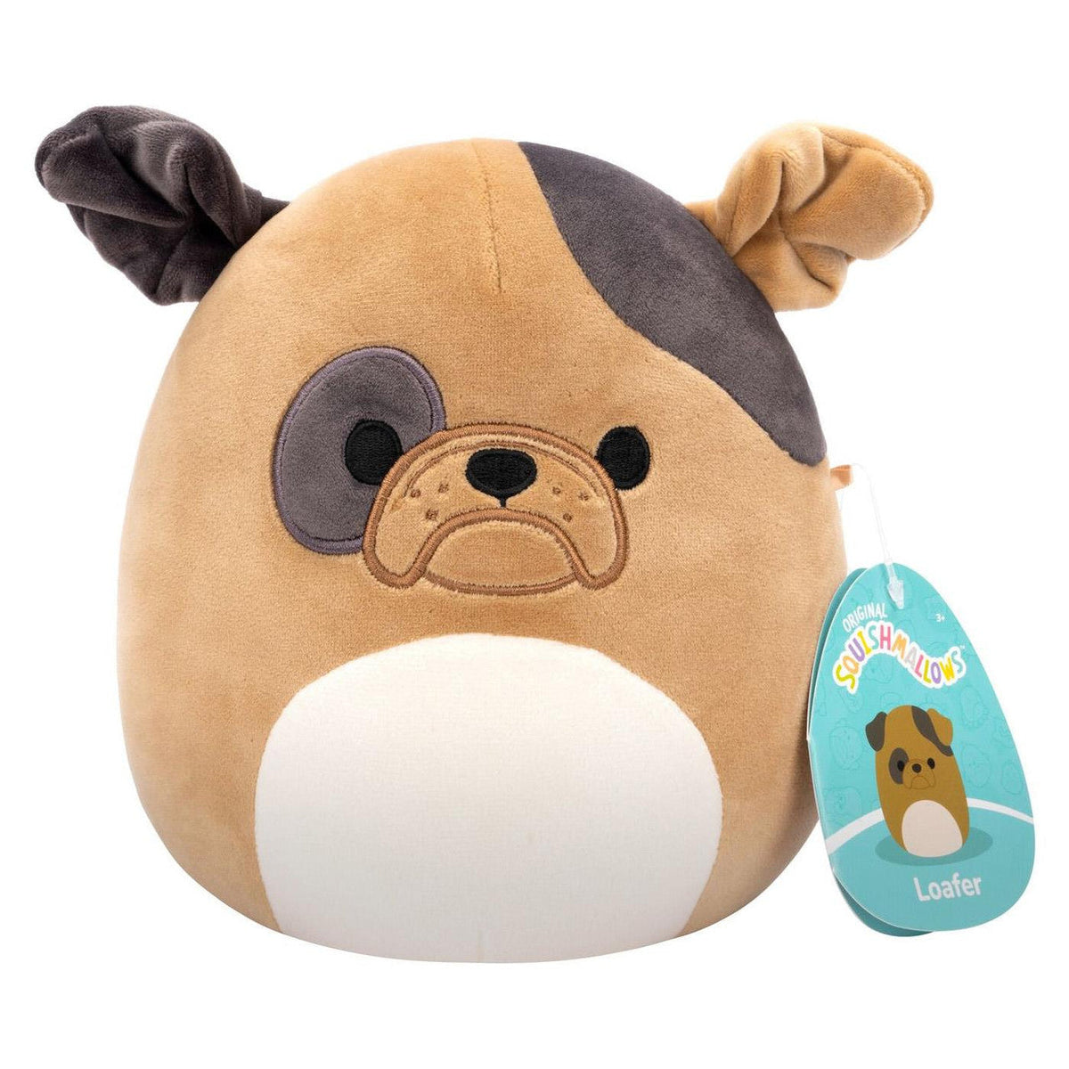 سكويشمالوز لوفر كلب البولدوغ 19 سم | Squishmallows Loafer Brown Bulldog 7.5-Inch Plush