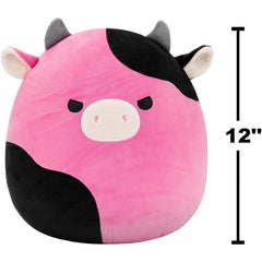 سكويشمالوز بوليانا البقرة الوردية والسوداء 30 سم | Squishmallows Pollyanna Black & Pink Cow 12-Inch Plush