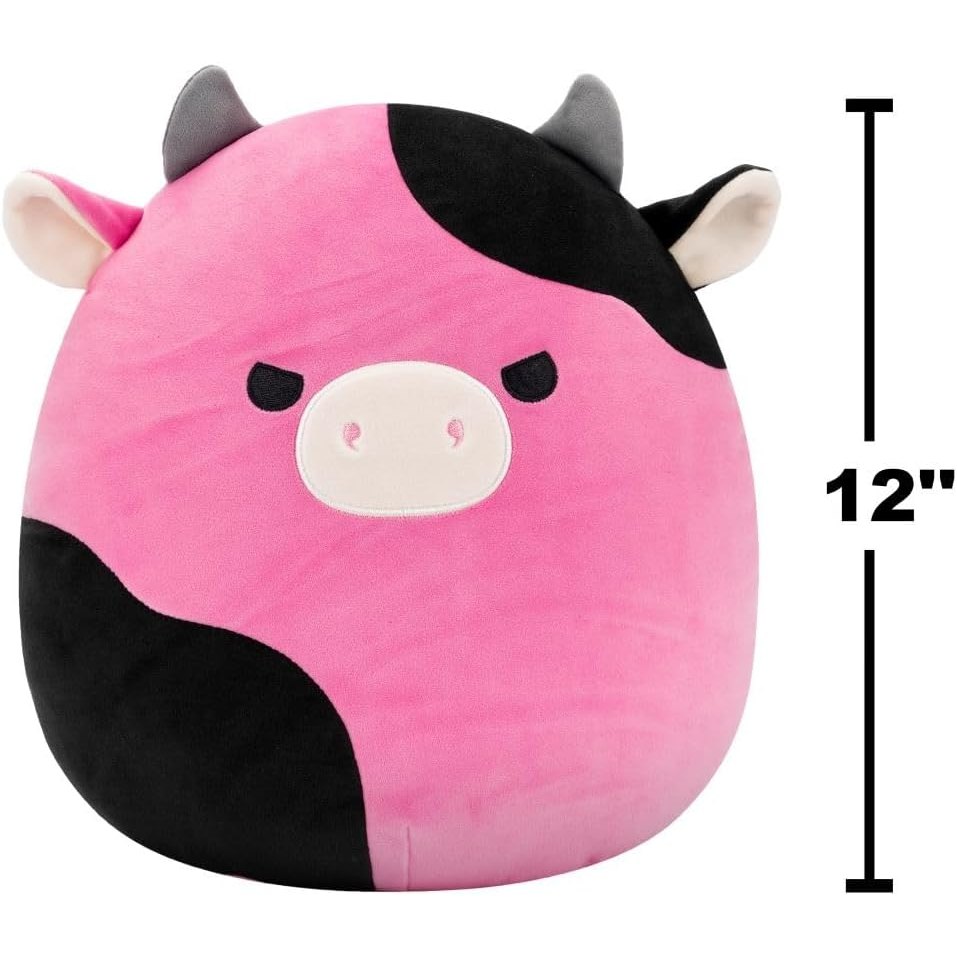 سكويشمالوز بوليانا البقرة الوردية والسوداء 30 سم | Squishmallows Pollyanna Black & Pink Cow 12-Inch Plush