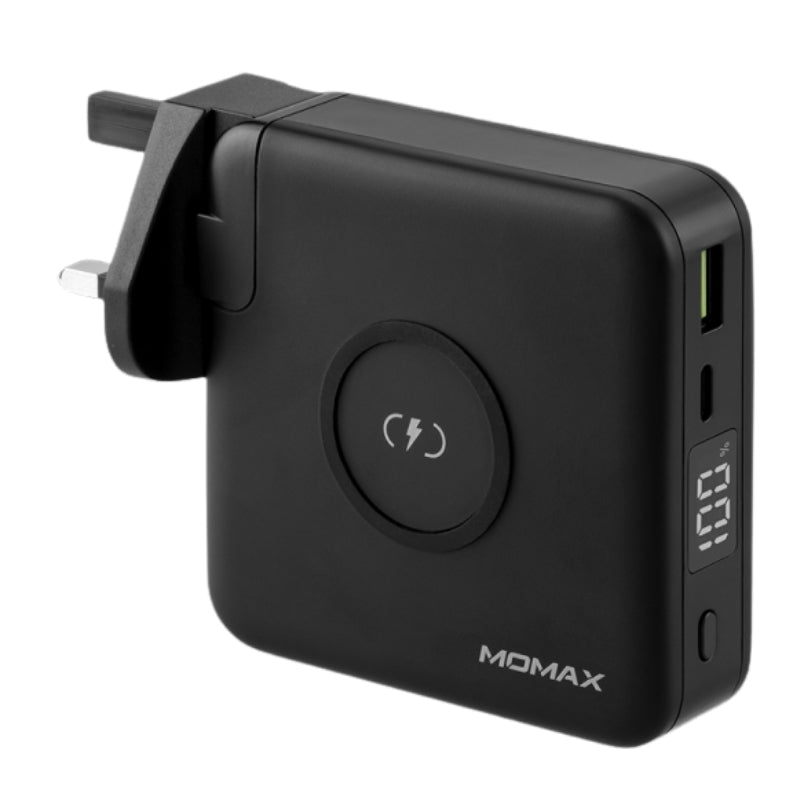 Plug-a Momax Q.Power, Şarjêra PD-yê ya Bêtêl a Portable bi Plug-ên Dîwar ên Çêkirî û USB-C