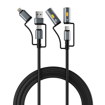كابل شحن متعدد الوظائف 6 في 1 بطول متر روك روز RRCS25 | RockRose Hercules Reign 6-in-1 Charging Cable 1m