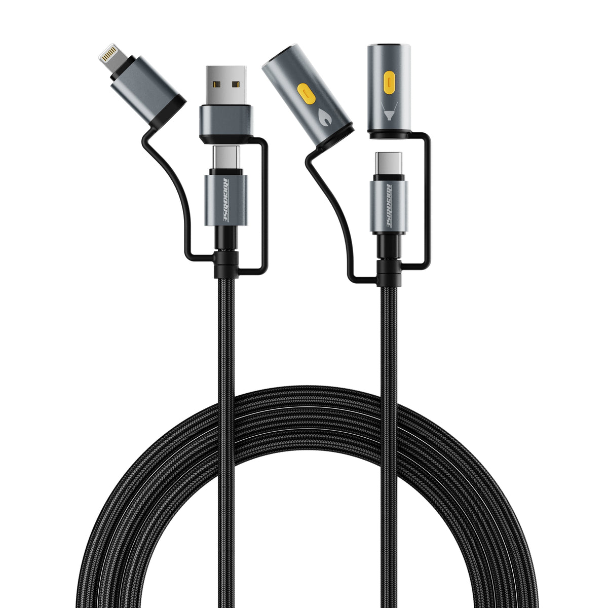 كابل شحن متعدد الوظائف 6 في 1 بطول متر روك روز RRCS25 | RockRose Hercules Reign 6-in-1 Charging Cable 1m