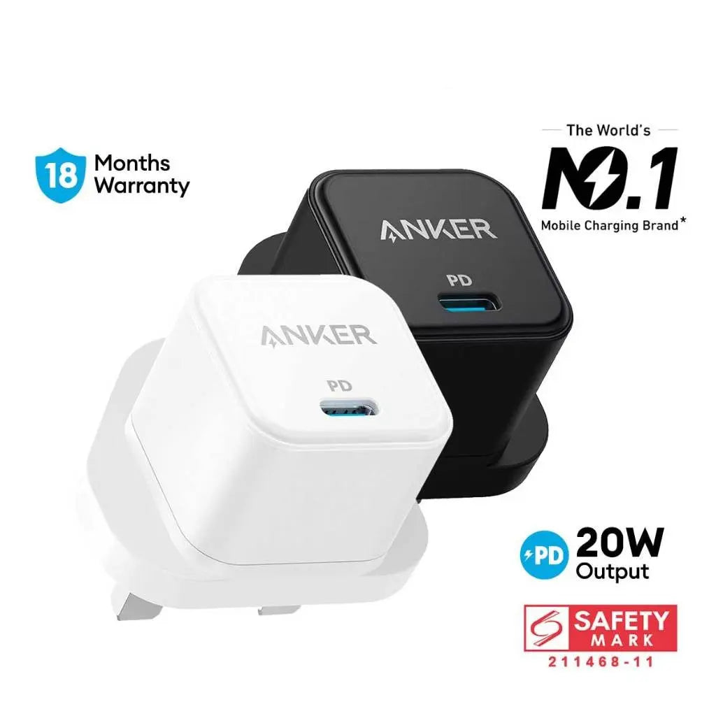 شاحن انكر باور بورت III بمنفذ يو اس بي سي وبقدرة شحن سريع 20 واط | Anker PowerPort III, 20W USB-C Fast Charger