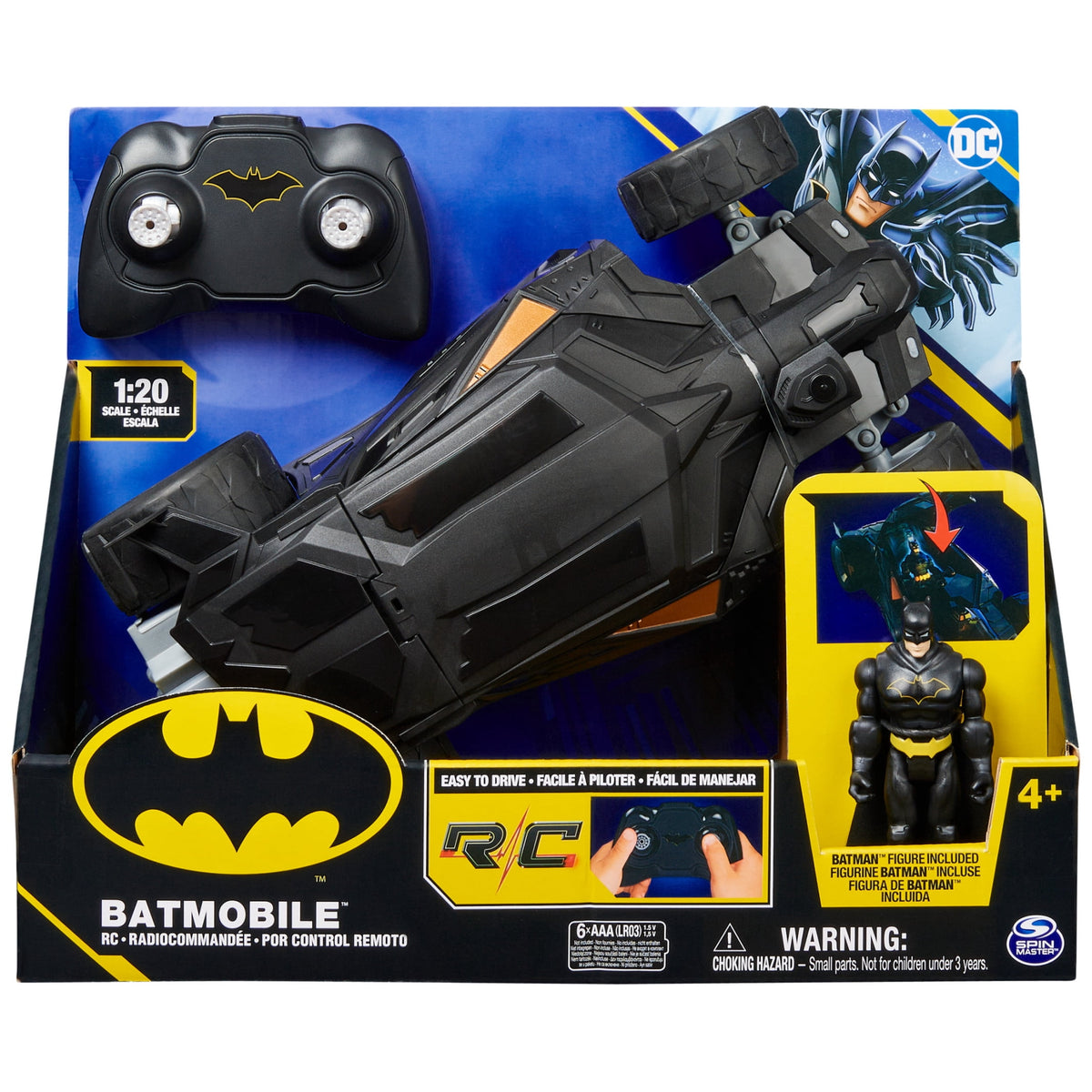 DC Batman 1:20 RC Batmobile with Figure