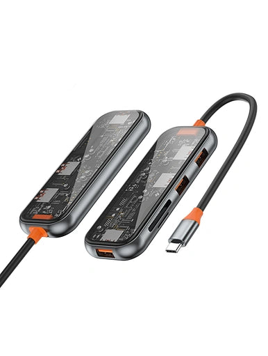 WiWU New Cyber Multifunctional 5 in 1 Type C Hub Adapter - محول متعدد الوظائف 5 في 1 تايب سي من ويوو