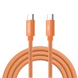 كيبل ماستر مظفر تايب سي الى تايب سي بقدرة شحن 100 واط وطول 1.2 متر - برتقالي | Master Braided 100W Cable USB-C to USB-C 1.2M - Orange