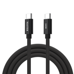 Master Braided 240W USB-C to USB-C Cable White - Travel Bundle
