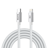 كيبل ماستر مظفر تايب سي الى لايتننغ بقدرة شحن 27 واط وطول 1.2 متر - ابيض | Master Braided 27W Cable USB-C to Lightning 1.2M - White