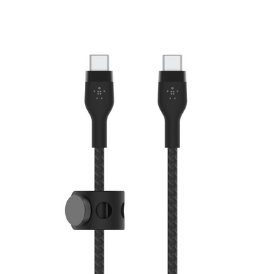 كيبل بيلكن BoostCharge Pro Flex المضفر تايب سي الى تايب سي بطول 1 متر | Belkin BoostCharge PRO Flex USB-C to USB-C Braided Silicone Cable, 1M