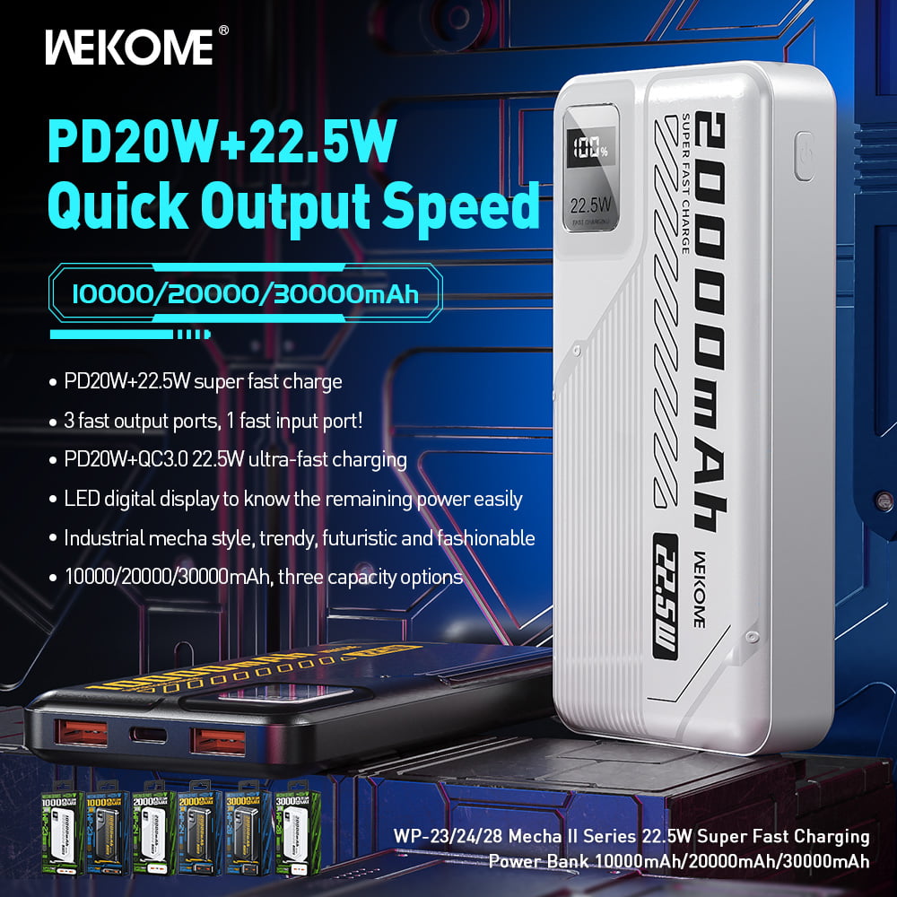 باور بانك ويكومي WP-23 10000mAh | WEKOME WP-23 Power Bank 10000mAh