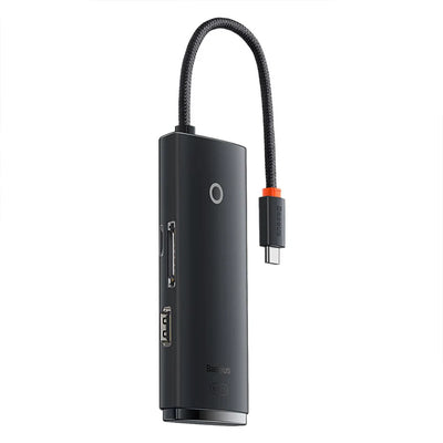 هاب Baseus Lite 6 منافذ Type-C | Baseus Lite 6-Port Type-C HUB (HDMI+USB3.0+SD/TF) Black